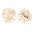 Cream satin rose hair clip