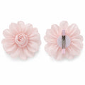 Pink organza rose flower hair clip