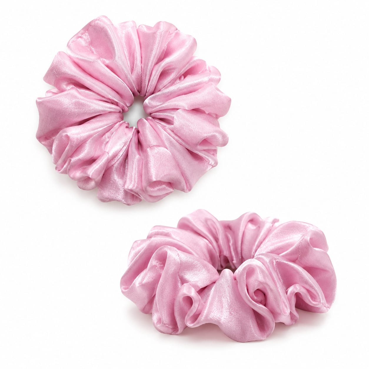 Pink silk organza oversized scrunchie