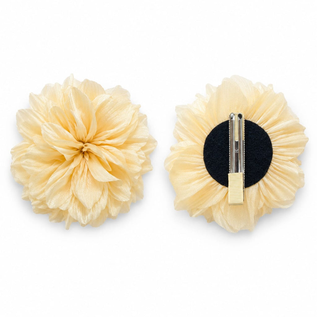 Butter yellow chiffon flower hair clip