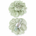 Sage green rose flower hair clip in organza