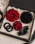 The Scarlet Rose Dabba – red and black hair accessories curated gift box for women, My Dabba Canada