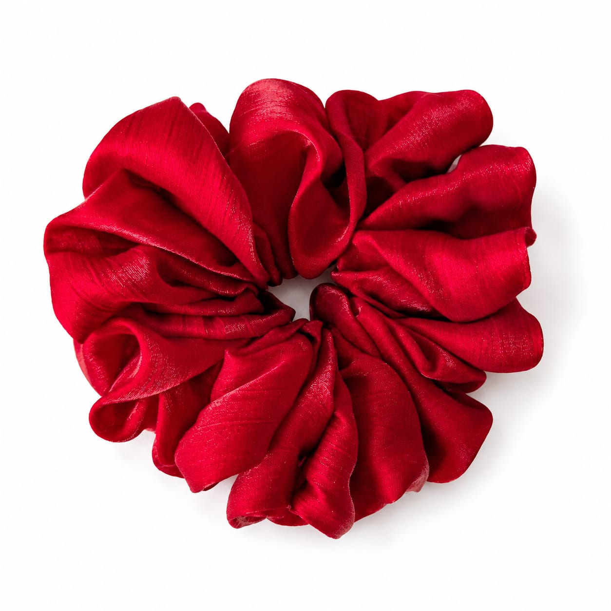Red silk organza oversized scrunchie